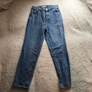 PACSUN straight leg high rise blue jeans. Size 25